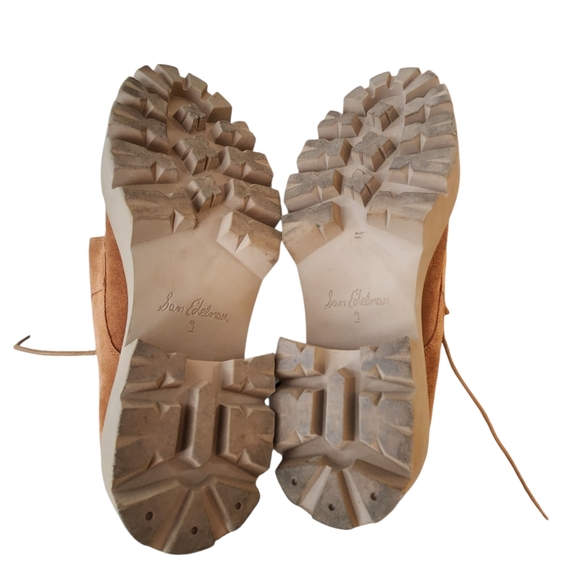 Sam Edelman Monna lace-up lug sole loafers in Frontier Brown suede. Size 9 Men's - Picture 9 of 11